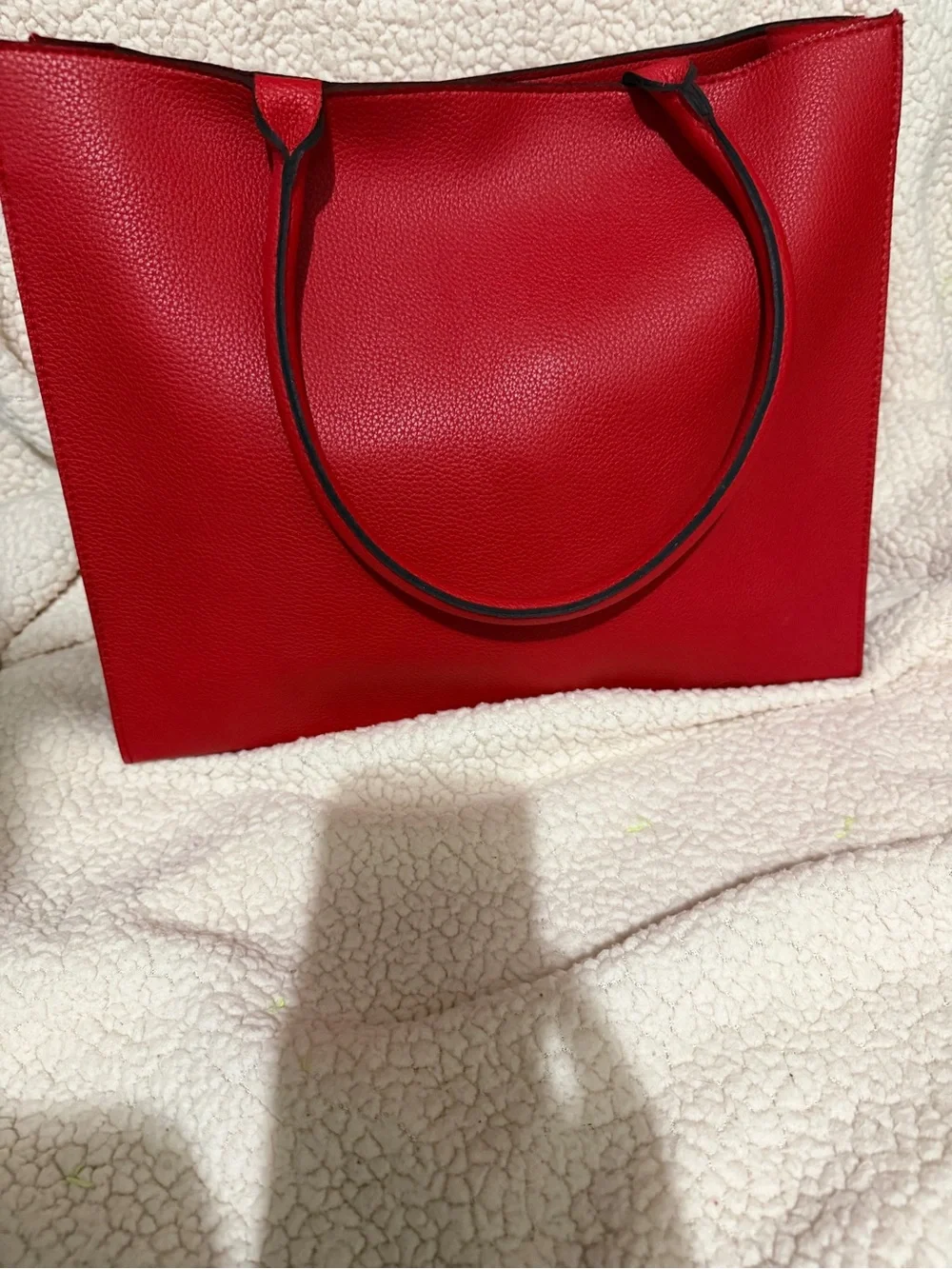 Elizabeth Arden Red Tote with Gold Stud Detailing